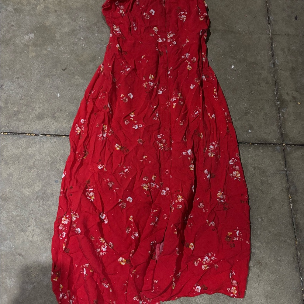 Floral Red Maxi Dress